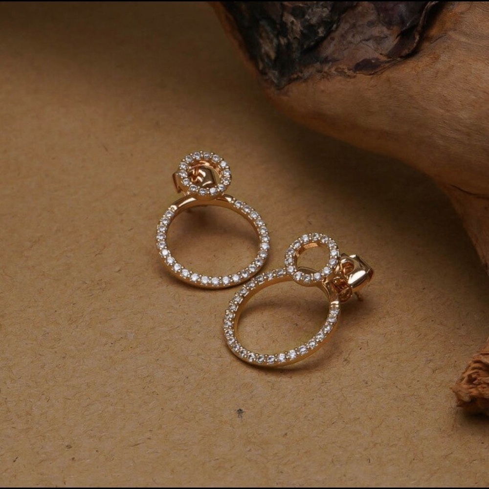 Front & Back Round Circle Stud Earrings